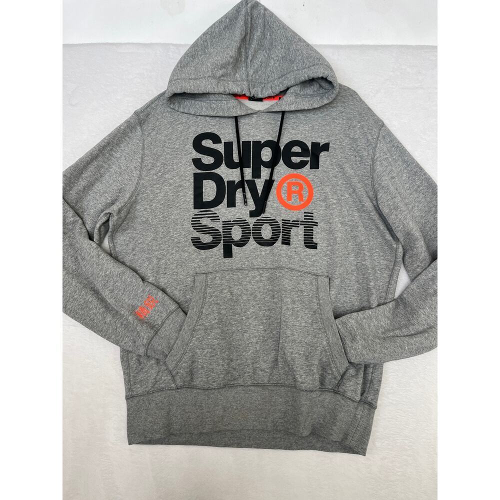 Superdry Sport Men's size XL French Terry Gray Athletic Hoodie Workout Casual - Picture 5 of 6
